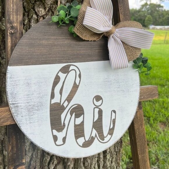 Handmade welcome sign, Door decor, Wood decor, Porch sign - Picture 4 of 5